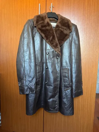 Casaco Sobretudo Vintage Leather Cresco Outerwear Tam 40 - Couro Legítimo