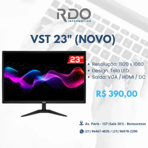 Monitor VST 23? Full HD LED HDMI VGA Novo | Pronto para Uso Imediato