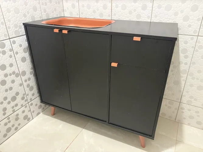 Balcão cozinha com armário