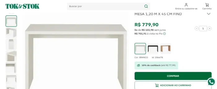 Mesa de Trabalho - Tokstok