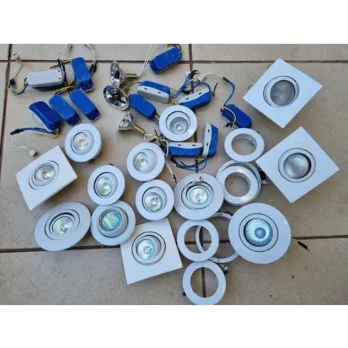 9 Spots de lampada led para embutir e transformadores eletronicos