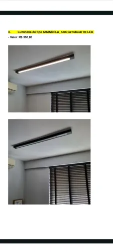 Luminária do tipo ARANDELA, com luz tubular de LED. 