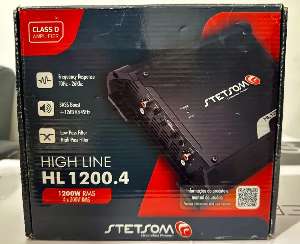 AMPLIFICADOR STETSOM HIGH LINE HL1200.4 - 1200W RMS - 2 OHMS