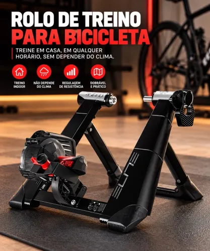Rolo de Treino Bike Indoor Ciclismo - Regulável e Dobrável