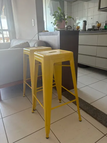 2 Banquetas Altas Tolix Amarelas