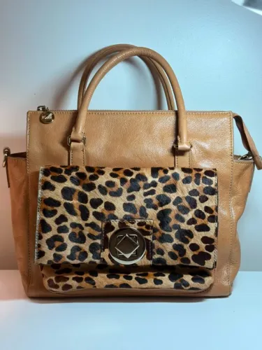 Bolsa Tote Arezzo Couro Legítimo Animal Print