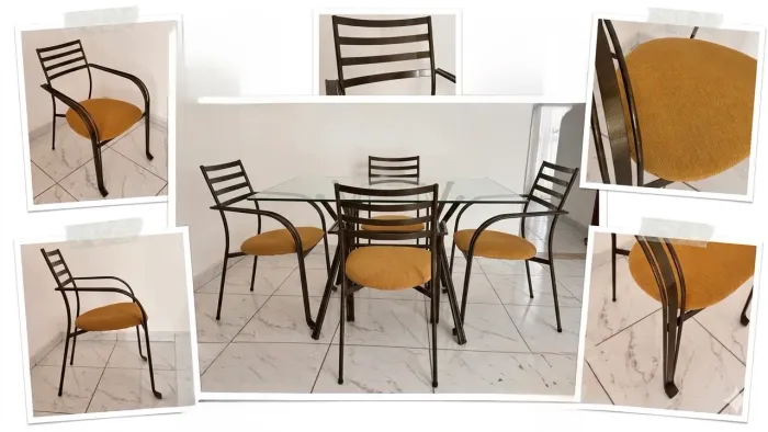 Vendo conjunto 3 cadeiras de ferro