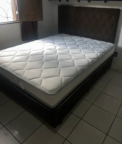 Cama Box Casal + Cabeceira estofada