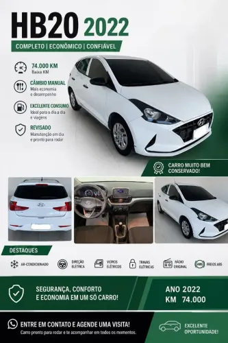 Hyundai HB20 Sense 1.0 Flex 12V MEC 2022