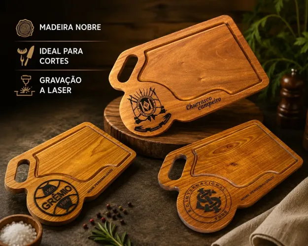 Tábuas em madeira nobre, personalizadas.?