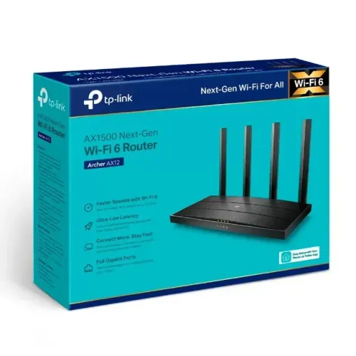 Roteador TP-Link Archer AX12 AX1500 Wi-Fi, 1201Mbps, Dual Band, 4 Antenas - Archer AX12