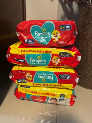 338 fraldas PAMPERS tamanho M