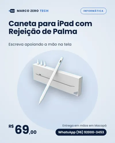 Caneta para iPad com Rejeição de Palma
