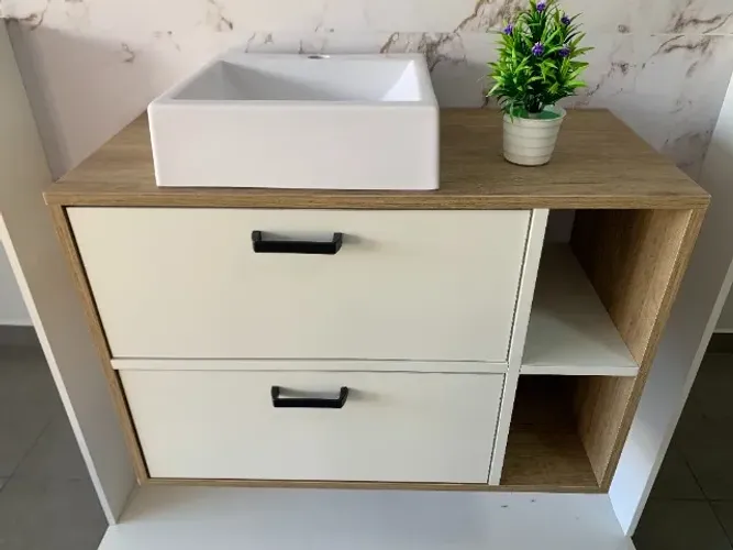 Armário Para Banheiro ou Lavabo 100% MDF Mais cuba a Pronta Entrega