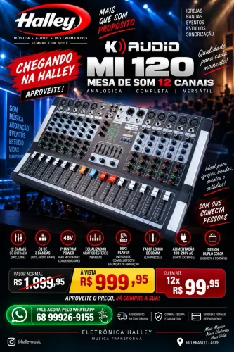 MESA DE SOM 12 CANAIS
