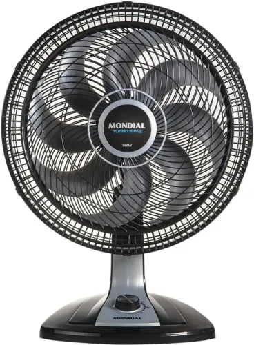 MONDIAL Ventilador 40cm Super Turbo 8 Pás, Preto/Prata, 140W, 220V - VTX-40-8P
