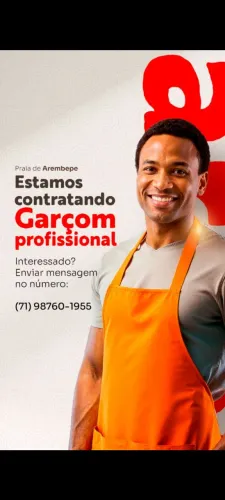Vaga garçom Praia de Arembepe