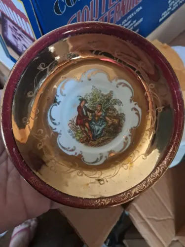 Duo Antigo Xícara E Pires Porcelana Steatita Paraná Anos 50