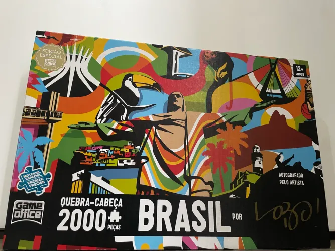 ? Quebra-Cabeça 2000 Peças - ?Brasil por Lobo? (Autografado!)