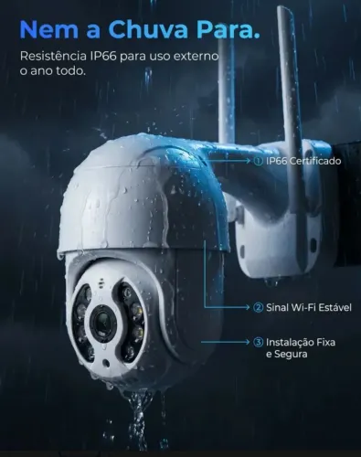 Câmera de Segurança Wi-Fi Externa Giratória Full HD Visão Noturna