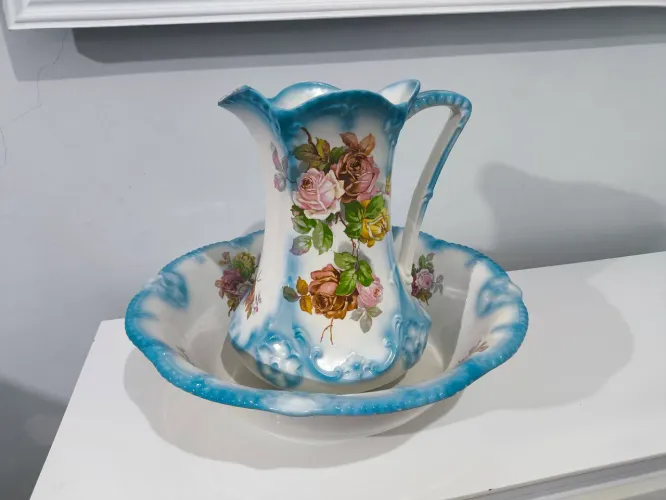 Gomil Jarra E Bacia Porcelana Inglesa J&G Meakin SOL Centenário (RARIDADE)
