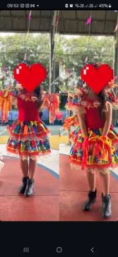 Vestido de Festa Junina Infantil. Tam 16