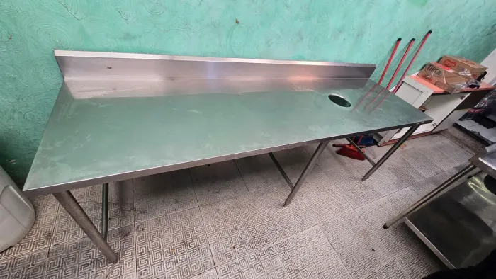 Mesa bancada inox 2,40 X 0,70