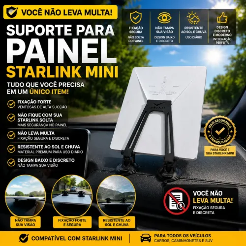 Suporte de painel Starlink mini não leva multa