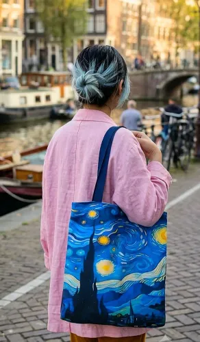 Bolsa Ecológica/ Ecobag Artesanal Grande/ Van Gogh