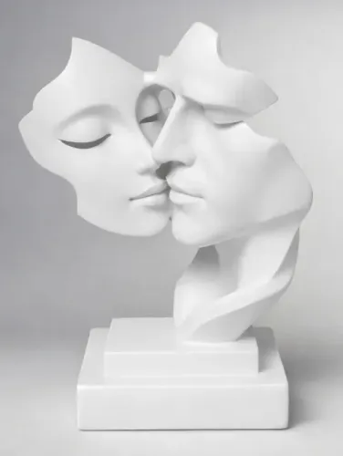Escultura Toque de Amor - Arte Abstrata e Elegância Minimalista