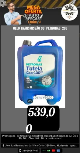 Óleo lubrificante 140 Petronas 20L Diferencial 