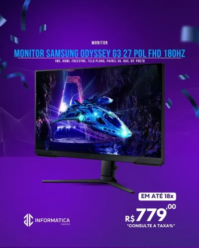 MONITOR SAMSUNG ODYSSEY G3 27 POL FHD 180HZ