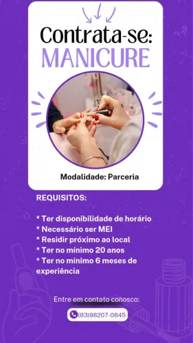 Vaga para Manicure tradicional 