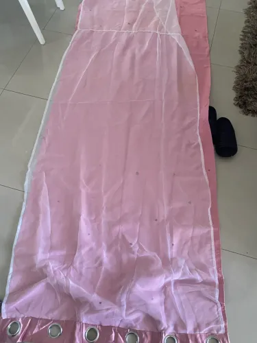 Cortina rosa infantil nova, 3 peças 