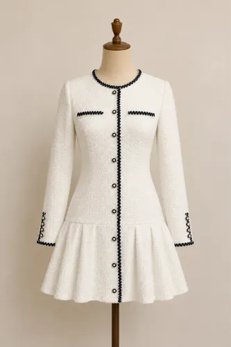 Vestido off-white super elegante