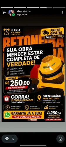 Locação de Betoneiras para Obras - São Luís e Região