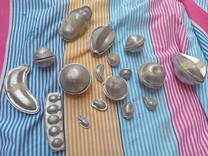 Conjunto de forma para frutas feitas de parafina