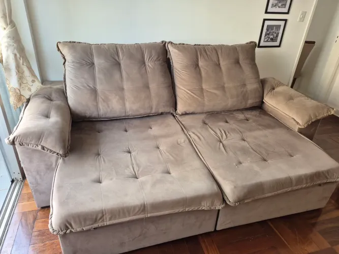 Sofá Retráti/Reclinável 2,5m Cinza