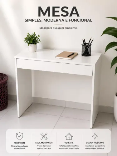 Mesa escrivaninha nova em mdf com gaveta 