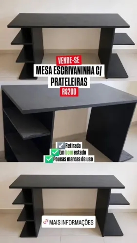 Mesa Gamer com prateleiras
