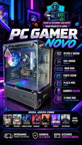 PC GAMER RYZEN 5 5600G | 16GB RAM | SSD 480GB | GARANTIA 6 MESES