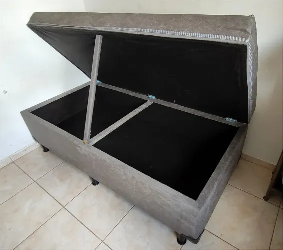 Cama baú solteiro já vai com colchão conjugado