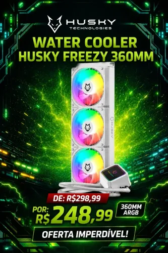 Water Cooler Husky Freezy, ARGB, 360mm, AMD e Intel, Branco - HWT300BR