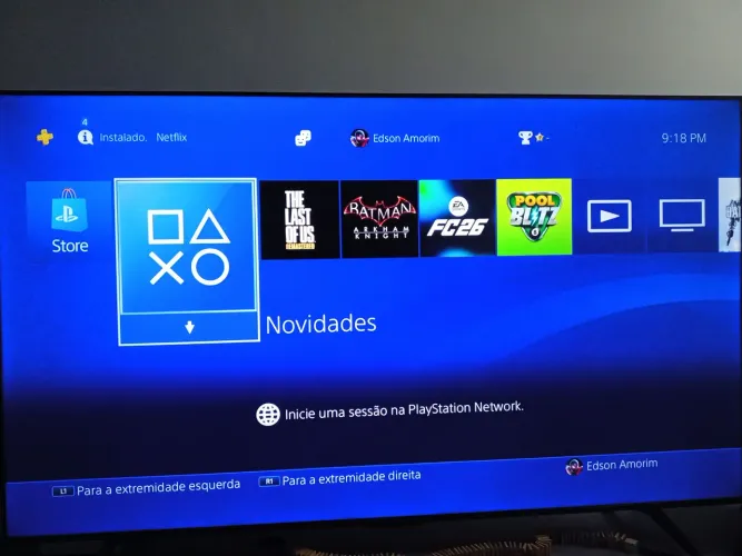 Ps4 de 1tera slim mídia digital e física com jogo FC 2026 e outros