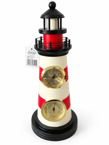 Farol decorativo com relógio e termômetro ? NOVO na caixa!