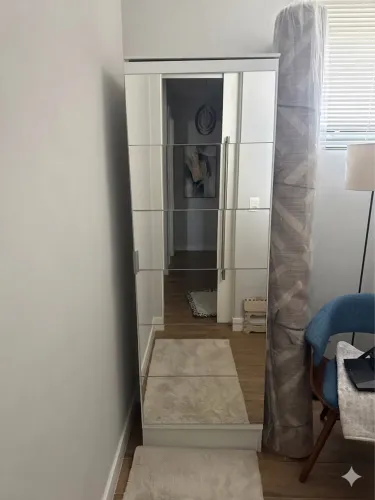 Sapateira 1 Porta com Espelho Branco