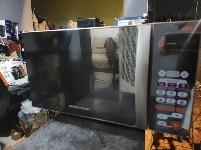 Micro-ondas Brastemp Ative Espelhado Inox (Com Defeito / Para Conserto ou Peças