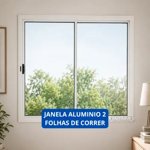 Direto da Fábrica - Janela de Alumínio Branca 2 Folhas 100x120