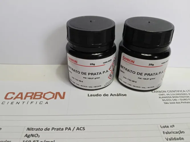 Nitrato de prata 99% lacrado 50 gramas