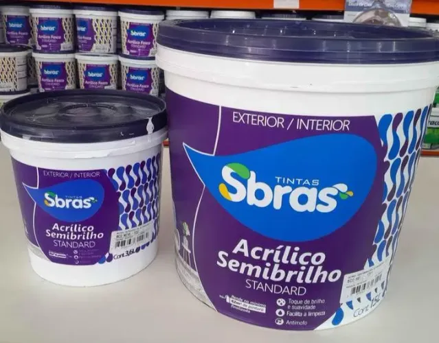 TINTA SBRAS ACRÍLICO SEMIBRILHO 3,6LT - PAREDE NOVA JÁ!